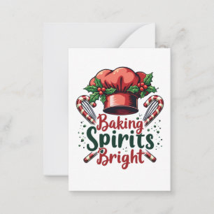 Baking Spirits Bright Funny Baking Chef Baker Notitiekaartje