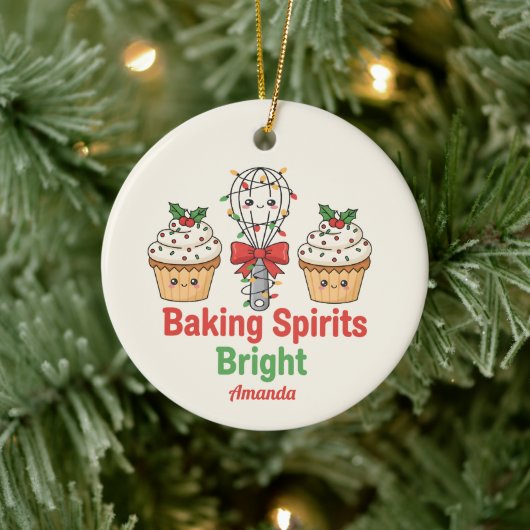 Baking Spirits Bright Funny Christmas Ornament (Boom)