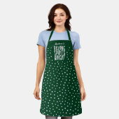 Baking Spirits Bright Funny Green Polka Dot Schort (Gedragen)