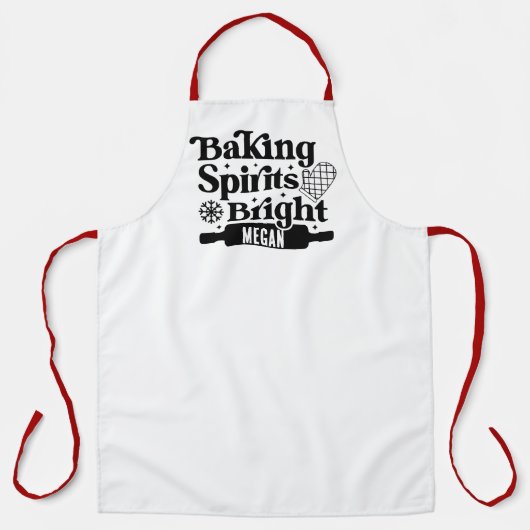 'Baking Spirits Bright' Gemberkoek Kerst Thuis Schort (Voorkant)