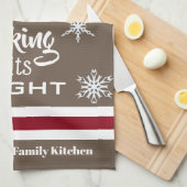 Baking Spirits Bright, gepersonaliseerd feestkeuke Theedoek (Quarter Fold)