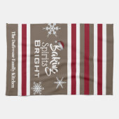 Baking Spirits Bright, gepersonaliseerd feestkeuke Theedoek (Horizontaal)