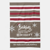 Baking Spirits Bright, gepersonaliseerd feestkeuke Theedoek (Verticaal)