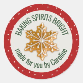 Baking Spirits Bright | Gingerbread Cookie Custom Ronde Sticker