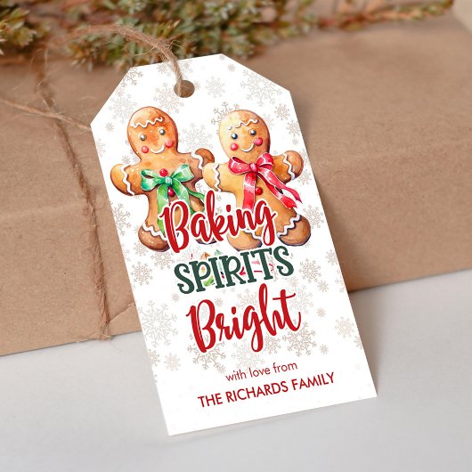 Baking Spirits Bright Gingerbread Cookies Favor Cadeaulabel