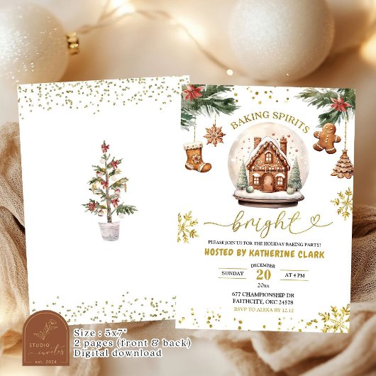 Baking Spirits Bright Gingerbread Kerstfeest Kaart