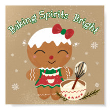 Baking Spirits Bright- Gingerbread Kerstprint