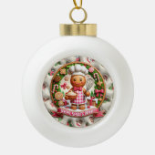 Baking Spirits Bright Gingerbread Man Kerstmis Keramische Bal Ornament (Voorkant)