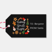 Baking Spirits Bright Gingerbrood kerstkoekje Cadeaulabel (Achterkant Horizontaal)