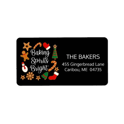 Baking Spirits Bright Gingerbrood kerstkoekje Etiket (Voorkant)