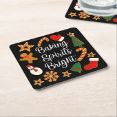 Baking Spirits Bright Gingerbrood kerstkoekje Kartonnen Onderzetters (Schuin)