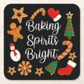 Baking Spirits Bright Gingerbrood kerstkoekje Kartonnen Onderzetters (Voorkant)