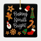 Baking Spirits Bright Gingerbrood kerstkoekje Keramisch Ornament (Achterkant)