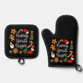 Baking Spirits Bright Gingerbrood kerstkoekje Ovenwant & Pannenlap Set (Voorkant)