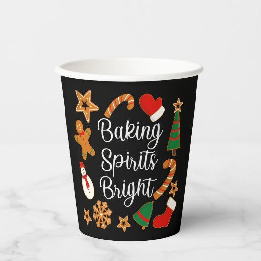 Baking Spirits Bright Gingerbrood kerstkoekje Papieren Bekers (Voorkant)