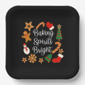 Baking Spirits Bright Gingerbrood kerstkoekje Papieren Bordje (Voorkant)