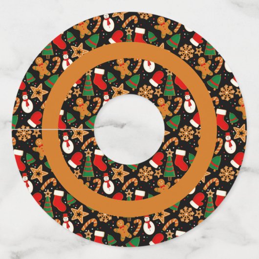 Baking Spirits Bright Gingerbrood kerstkoekje Wijnglaslabel (Voorkant)