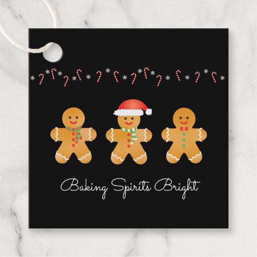 Baking Spirits Bright Gingerbrood Mannen Bedankjes Labels (Voorkant)