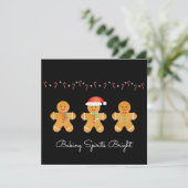 Baking Spirits Bright Gingerbrood Mannen Feestdagenkaart (Staand voorkant)