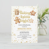 Baking Spirits Bright Gold Christmas Baking Party Kaart (Staand voorkant)