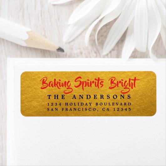 Baking Spirits Bright Gold Holiday Label (Insitu)