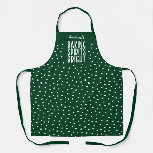 Baking Spirits Bright Grappige Groene Stippen Schort (Voorkant)