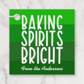 Baking Spirits Bright Green Striped Christmas  Bedankjes Labels (Voorkant)