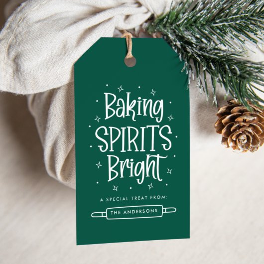 Baking Spirits Bright Groene Aangepaste Vakantie Cadeaulabel