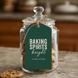 “Baking Spirits Bright Groene Feestdagen Cadeaulabel