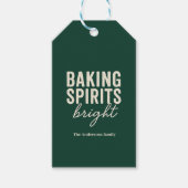 “Baking Spirits Bright Groene Feestdagen Cadeaulabel (Voorkant)