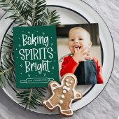 Baking Spirits Bright Groene Foto Feestdagenkaart