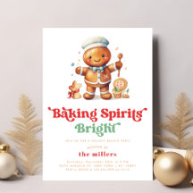 Baking Spirits Bright Holiday Christmas Bake Party