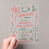 Baking Spirits Bright | Holiday Cookie Swap Party Acryl Uitnodigingen (Insitu (Draagbaar))