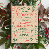 Baking Spirits Bright | Holiday Cookie Swap Party Kaart