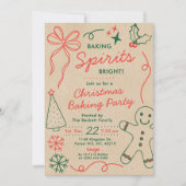 Baking Spirits Bright | Holiday Cookie Swap Party Kaart (Voorkant)