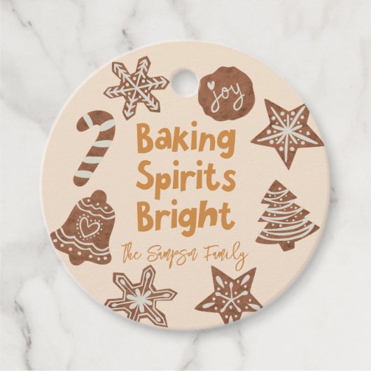 Baking Spirits Bright Holiday Cookies Geel Bedankjes Labels (Voorkant)