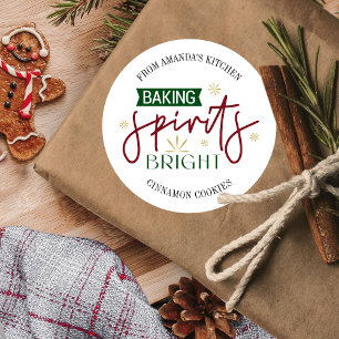 Baking Spirits Bright Holiday Home Baked Cookies Ronde Sticker