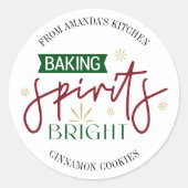 Baking Spirits Bright Holiday Home Baked Cookies Ronde Sticker (Voorkant)