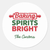 Baking Spirits Bright Holiday Ronde Sticker (Voorkant)