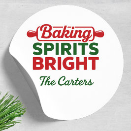 Baking Spirits Bright Holiday Ronde Sticker