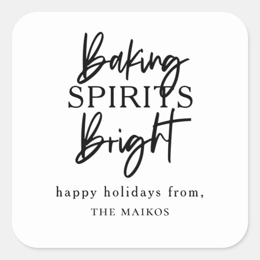 Baking spirits Bright Holiday Square Sticker (Voorkant)