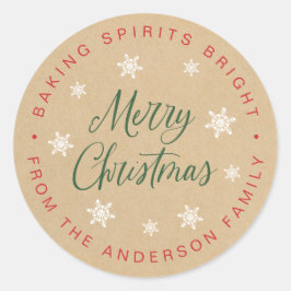 Baking Spirits Bright Homeade Holiday Baking Ronde Sticker