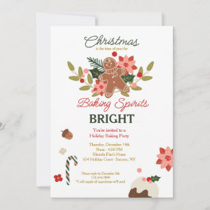 Baking Spirits Bright Invitation Kaart