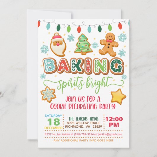 Baking Spirits Bright Invitation - White Kaart (Voorkant)
