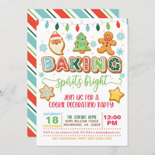 Baking Spirits Bright Invitation - White Kaart