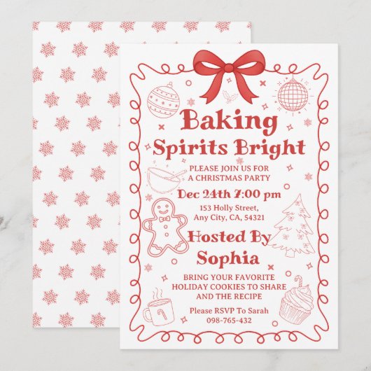 Baking Spirits Bright Kerst Backfeest Feestdagenkaart (Voorkant / Achterkant)