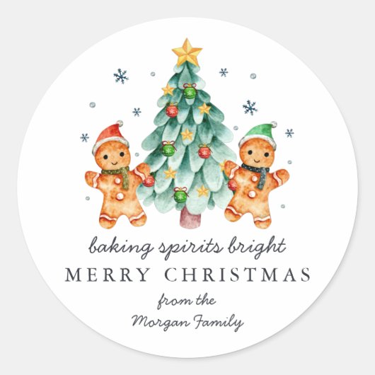 Baking Spirits Bright | Kerst Klassieker Ronde Sticker (Voorkant)
