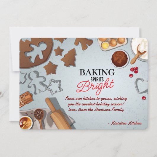 Baking Spirits Bright Kerst Koek Deeg Feestdagenkaart (Voorkant)