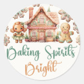 Baking Spirits Bright kerstkoekje Ronde Sticker (Voorkant)