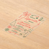 Baking Spirits Bright | Kerstkoekjes Uitruil Feest Acryl Uitnodigingen (Laagn)